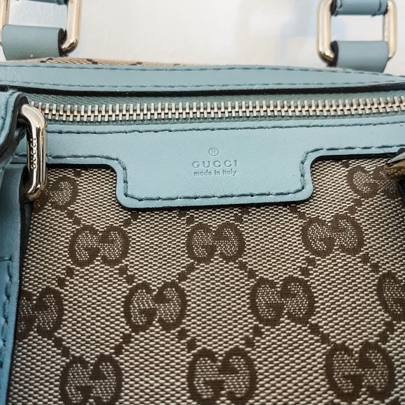 Medium Gucci Convertible Joy Boston Bag With Ribbons - Blue - Like New - Picture 2 of 6